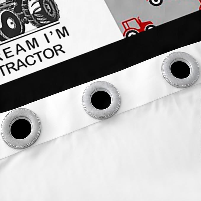Feelyou Cartoon Tractor Curtains Farm Tractor Blackout Curtain for Kids Boys Toddler Vehicle Truck Window Drapes Harvester Excavator Window Treatments 52W X 84L，2 Panels