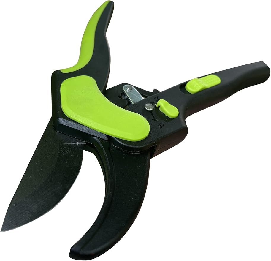 Garden Guru 2 in 1 Ratchet Pruning Shears Clippers – 4X Cutting Power – Ratcheting Garden Anvil Pruners Scissors - Ergonomic Grip - Makes Tough Cuts Easy - Great for Seniors & Arthritic Hands (4 Pack)