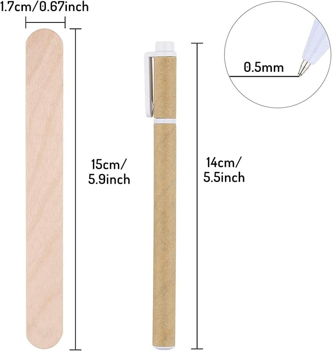 Whaline 200Pcs Wooden Plant Labels Waterproof Round Head Plant Sign Tags Birch Wood Garden Markers for Seed Potted Herbs Flowers Vegetables with 2 Gel Pen, 0.7 x 5.9 Inch