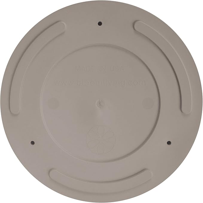 Bloem Mathers 12" Pebble Stone Round Modern Resin Garden Planter Pot with Drainage Holes and Removable Saucer Tray Included