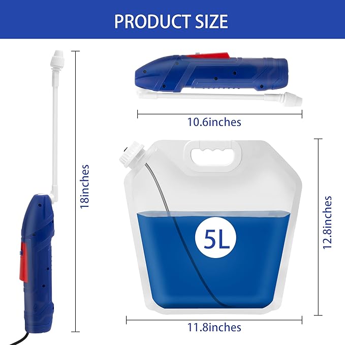 Battery Power Sprayer Operated Versatile Multi-Purpose Foldable Sprayer with 1.35 Gallon Bags for Gardening,Lawn and Disinfecting