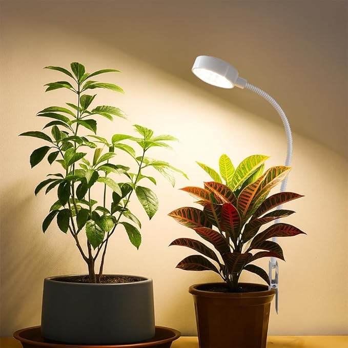 2 Pack Grow Lights, Pot Clip LED Growing Lamp for Indoor Succulents Pot Mini Small Plants,6000K White Full Spectrum with 5-Level Dimmable, Auto Timer 4/8/12/18 Hrs