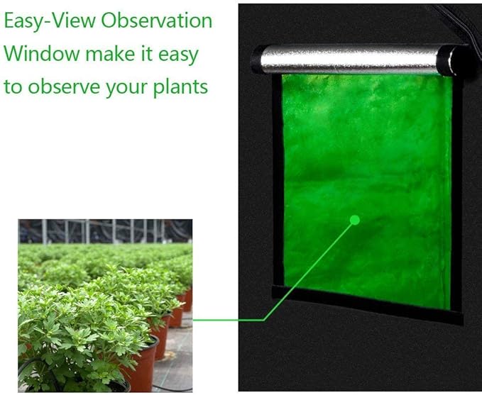 Grow Tent, Indoor Mylar Hydroponics Indoor Gardening Grow Tent Room with Observation Window and Floor Tray (36" x 36" x 72")