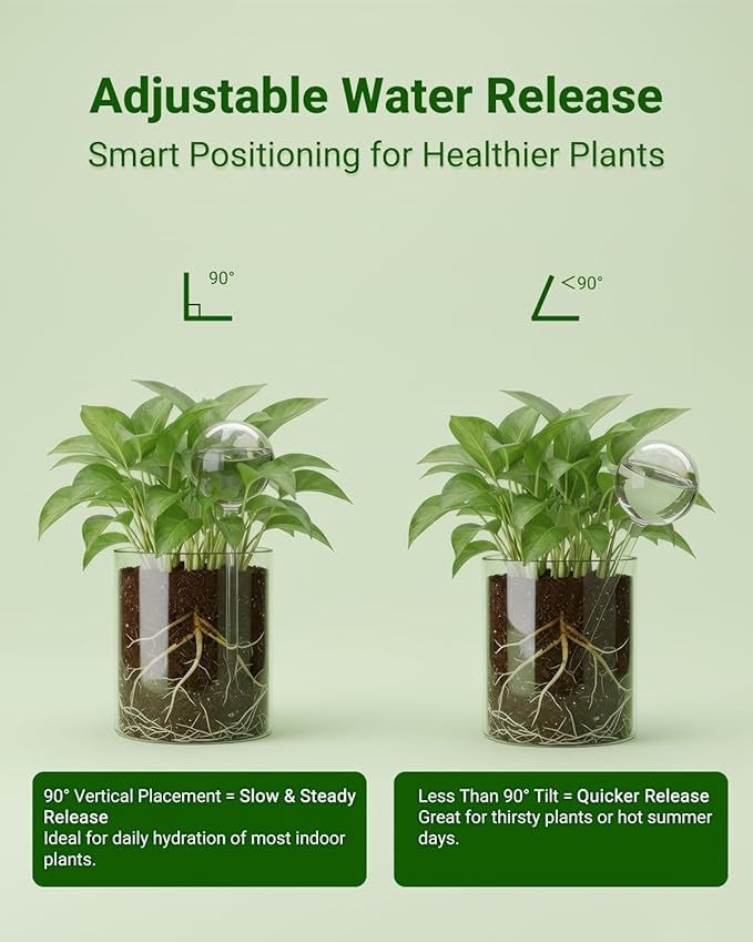 2 Pack Self Watering Globes for Plant, Iridescent Glass Rainbow Watering Bulbs, Automatic Plant Waterer for Indoor & Outdoor Potted Plants，Vacation Plant Watering Devices System，Plant Watering Devices