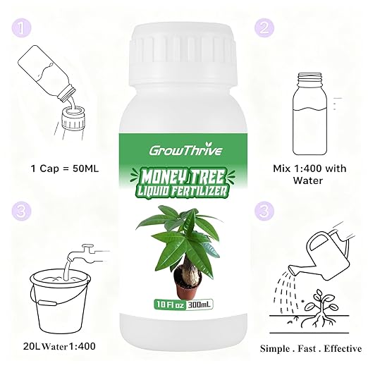 10 oz Organic Money Tree Fertilizer Liquid - Microbial Probiotic Plant Food for Pachira Aquatica & Houseplants - Promotes Root Growth & Green Leaves