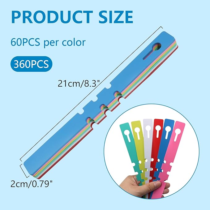 Murtenze 360Pcs Plastic Plant Labels, Wrap Around Tree Tags Waterproof Markers, Adjustable Nursery Labels for Plants, Garden, Outdoor (6 Colors)