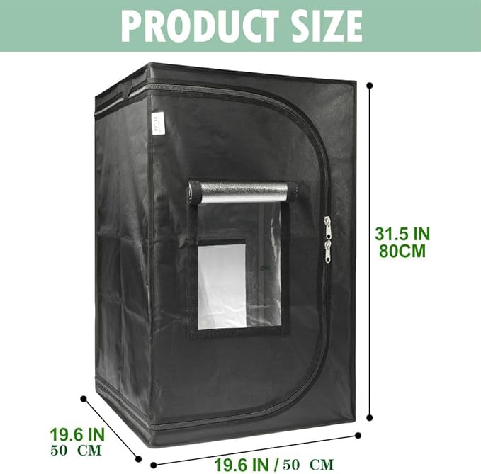 Small Grow Tent for Seedlings Cloning Plants Enclosure for Resin 3D Printer Size: 19.6"x19.6"x31.5"