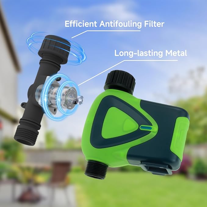 Water Timer for Garden Hose, 2.4GHz WiFi Smart Hose Sprinkler Timer with Tuya/Smart Life App, GreenVation Plant Automatic Watering System for Yard Outdoor Irrigation (WiFi Solution)
