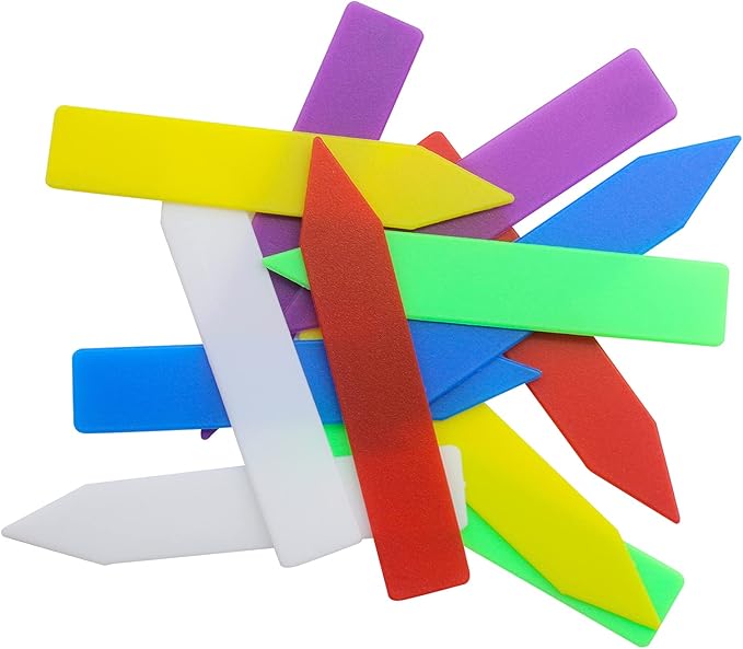 Mziart 120Pcs 4 Inches Plastic Plant Tags Waterproof Nursery Garden Plant Labels Stakes Pot Markers, Multicolor