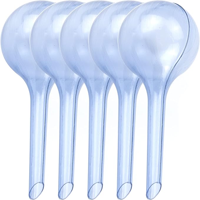 IFAMIO 5 Pack Self-Watering Bulbs Plant Watering Globes Garden Water Device Clear Plant Watering Bulbs Drip Irrigation Device Plant Watering Ball for Home Plant Indoor and Outdoor Blue