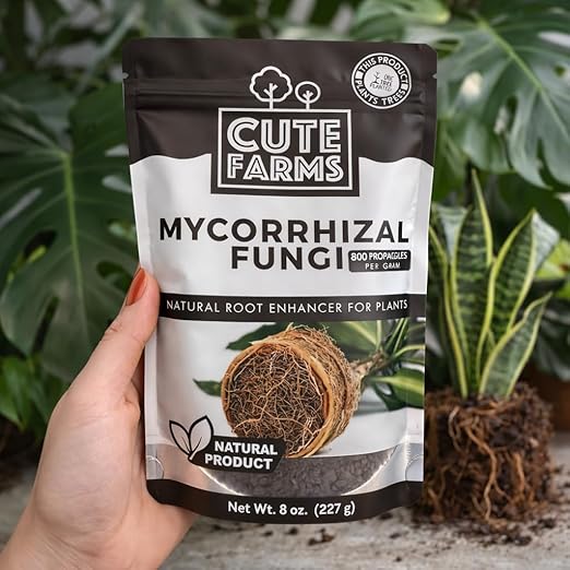 Mycorrhizal Fungi - Root Growth Booster, Enhances Nutrient Uptake & Plant Health, Ideal for Houseplants, Garden Transplants, Raised Beds, and Soil (8 Ounces) Cute Farms