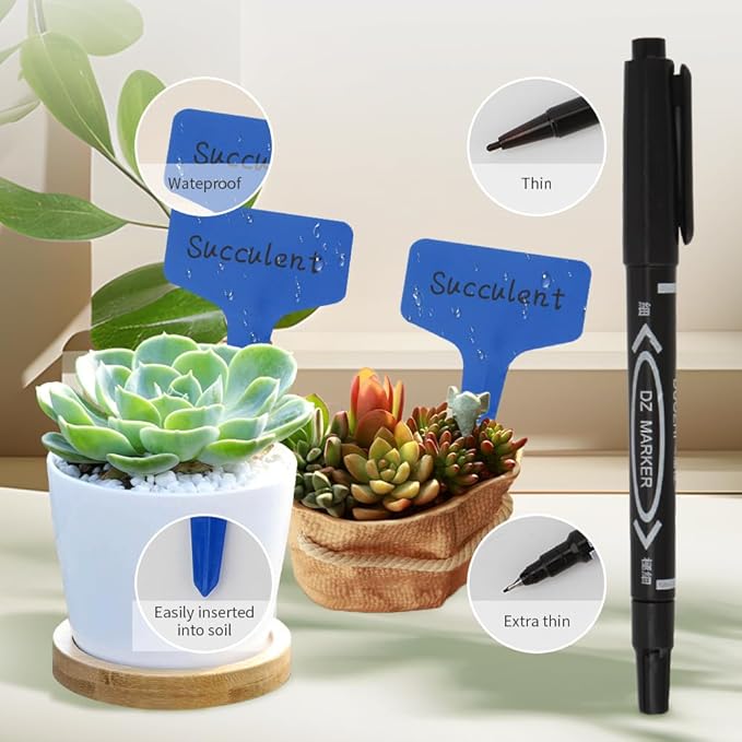 Plant Labels,200pcs Plant Tags,Blue Plant Markers,Gardening Supplies,Garden Labels Outdoor Waterproof,Garden Markers,Plastic Plant Labels for Seedlings,Garden Accessories for Outside,Plant Nursery