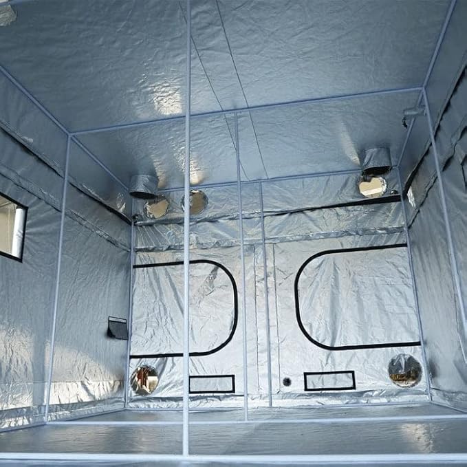 Goliath Grow Tent 10ft x 20ft x 6ft11in to 7ft11in Height Adjustable Indoor Grow Tent 1680D Diamond Reflective Mylar Heavy Duty Frame