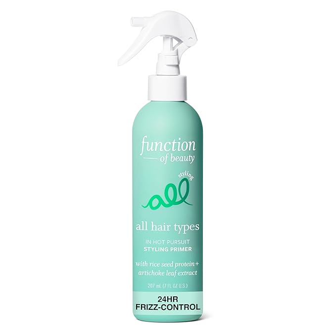 Function of Beauty Heat Protection Spray for Hair, In Hot Pursuit - Lightweight Thermal Heat Protectant Styling Primer with Flexible Hold - Frizz Control & Added Shine with Zero Crunch or Residue