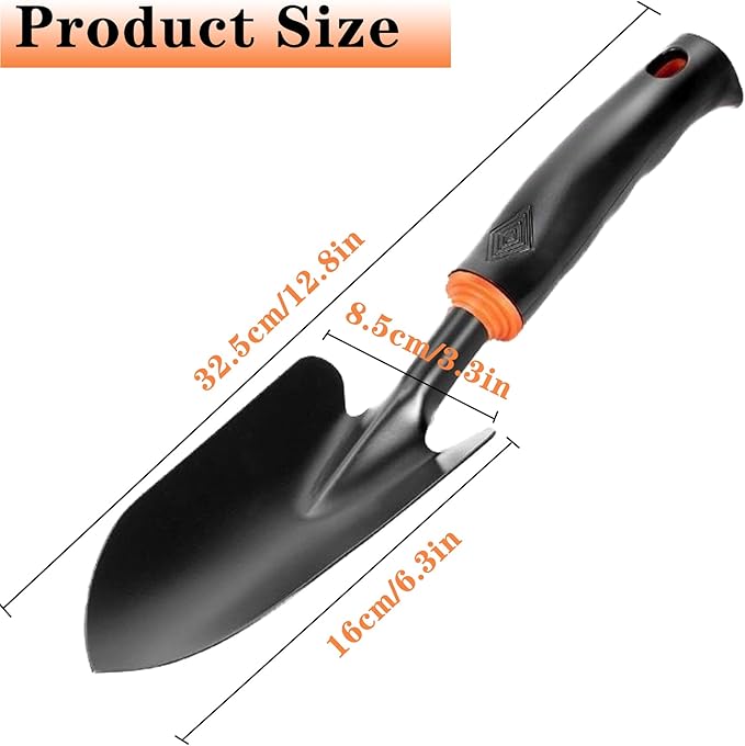 Garden Trowel Hand Shovel Heavy Duty Gardening Hand Trowel with Ergonomic Grip Rust Resistant Garden Tools Small Spade for Planting Transplanting, Weeding, Moving and Smoothing Soil-Gardening Gift