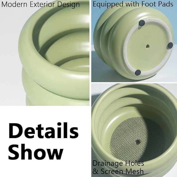 6.5 Inch Modern White Ceramic Planter Pot with Drainage Holes, Suitable for Indoor Plants, Cute Unique Planters for Home & Office Decor