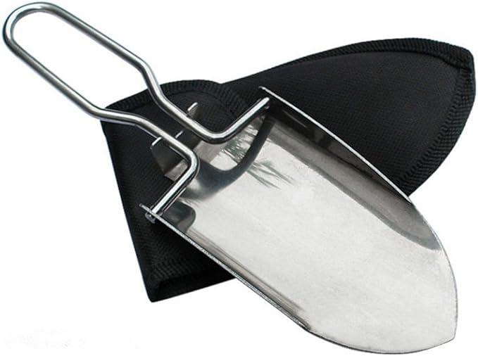 Toasis Garden Trowel Mini Outdoor Foldable Hand Shovel (Silver & Black-2pcs)