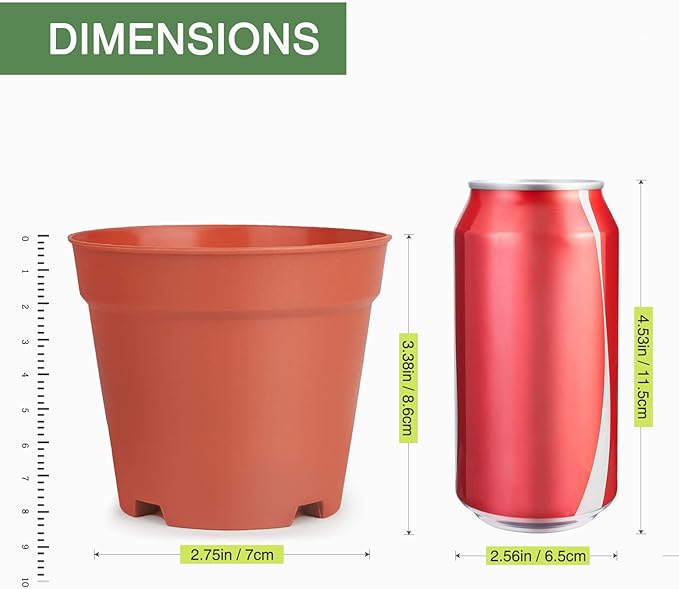 SwinDuck 4 inch Plant Pots, 28 Pack Small Plastic Planters with Drainage Holes and Saucers for Flowers Plants, Succulents, Seed Starting Pots, Colorful