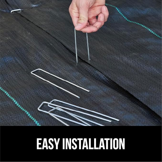 GORILLA GRIP Premium Landscape Staples 100 Pack 6 Inch, Heavy Duty 11 Gauge Galvanized Steel Garden Stakes, Sharp Rust Resistant Landscaping Pins, Lawn Anchors Weed Barrier Fabric, Sod, Irrigation