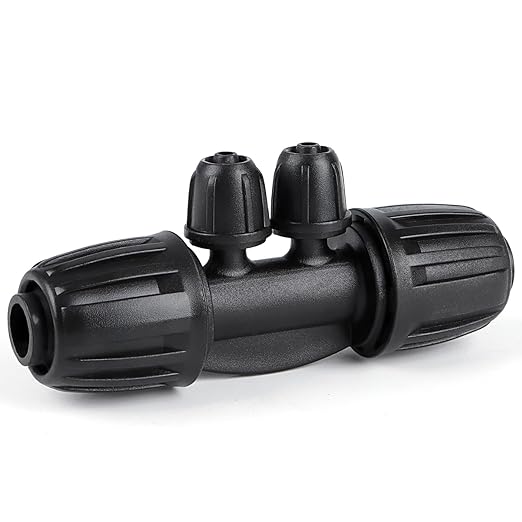 RedChili 12 Pcs 1/2" to 1/4" Drip Irrigation Fittings, Dripline 1/2 Inch (1/2" ID x0.6-0.65" OD) to 1/4 Inch Reducing Tee Adapter Drip Tubing Barbed Lock Nuts 1/2" to 1/4" Irrigation 4 Way Connectors