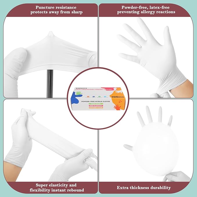 Kids Disposable Nitrile Gloves for 4-10 Years, Suitable for Cooking, Gardening, Painting, Powder and Latex Free-100 PCS