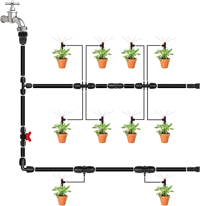 10 Pack 1/2 Inch Drip Irrigation Valve Fittings (1/2" ID x 0.65" OD) - 1/2'' Drip In-Line Shut Off Valve Anti-Drop Barbed Lock Nut Flow Control Valve Connectors for 1/2 Inch Drip Tubing