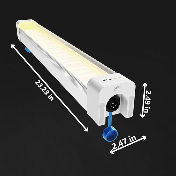 RDJ Bouns Under Canopy Grow Light for Grow Tent, 60W Full Spectrum with 660nm & IR, 0-10V Dimming Grow Light Bars, High Waterproof IP65, Daisy Chain, 24 Inch for Indoor Hydroponic Plant Growing（U60）