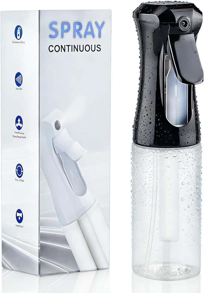 Continuous Spray Bottle, 6.8 OZ Hair Spray Bottles, Ultra-Fine Mister Spray Bottle for Hairstyling, Cleaning, Plants, Pets, Salons, and More (1 Pack)