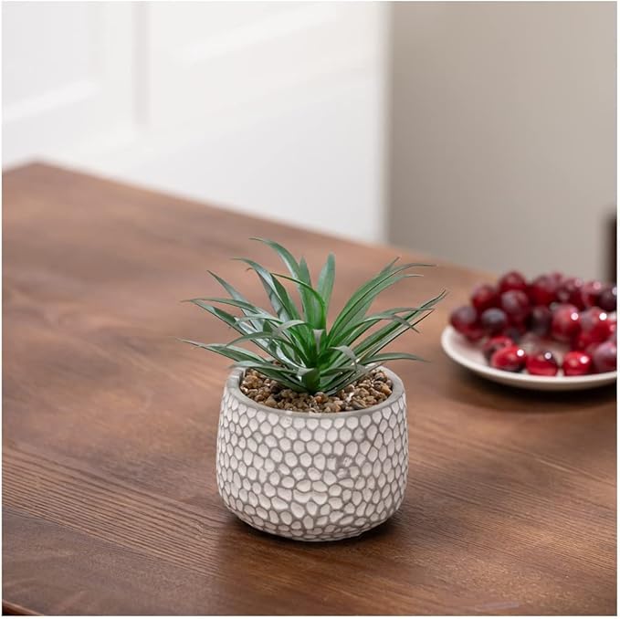 CADNLY Small Fake Plants in Pot - Artificial Succulents for Desk - Small Faux Plants Indoor Modern Farmhouse Artificial Decor - Fake Potted Succulents Decor for Bedroom Bathroom Office Shelf Table