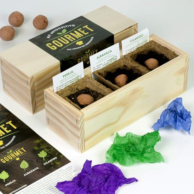 Self-assembly kit, gourmet, parsley, basil and coriander