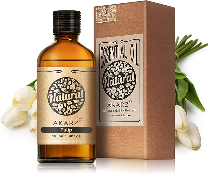AKARZ 100ml Tulip Essential Oil Natural Tulip Oil Pure for Candle Making,DIY Skincare Products Massage,Home Spa Relaxation