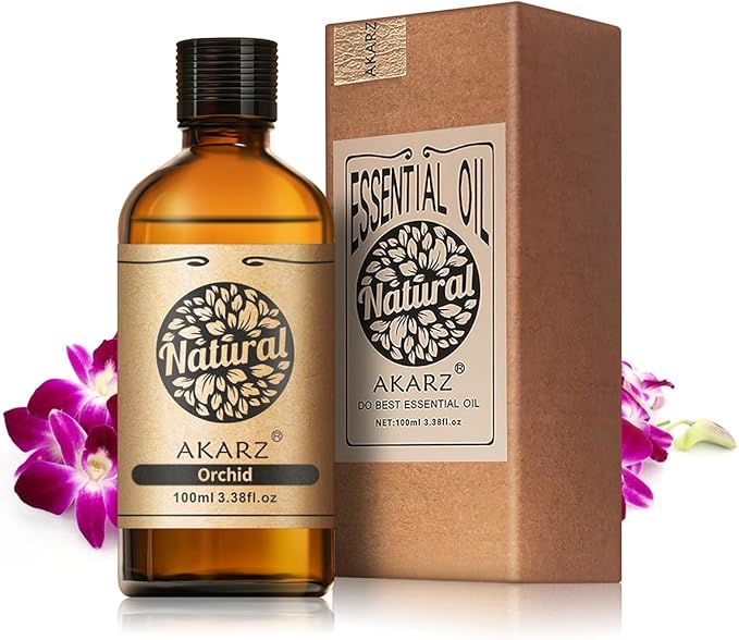AKARZ 100ml Orchid Essential Oil Natural Orchid Oil Pure for Candle Making,DIY Skincare Products Massage,Home Spa Relaxation