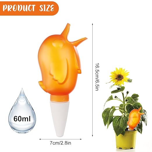 8 Pack Self Watering Spike,Plant Watering Globes Automatic Drip Irrigation Self-Watering Stakes Moist Roots for Indoor Outdoor Plants,Bird Shape