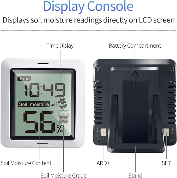 ECOWITT WH0291 Soil Moisture Tester Plant Soil Moisture Sensor Meter with Digital LCD Display