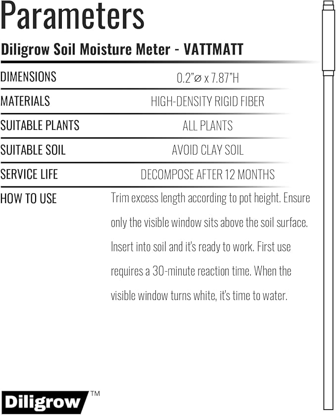 Aquameter – Soil Moisture Meter for Succulents, General Plant, Bonsai, Gardening & Farming, Indoor & Outdoor, Beginner-Friendly (6 PCS)