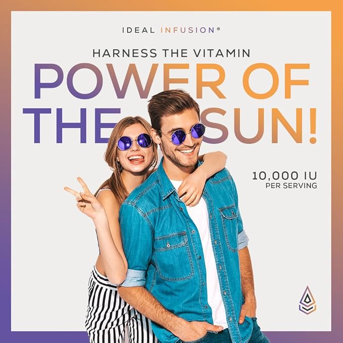 Vegan Vitamin D3 10,000iu with K1 K2: Natural Plant Based D3 - Burp-Free Patented Coconut MCT Powder for Improved Absorption - Immune Support & Bone Structure (90 Servings) Wildcrafted D3 Lichen