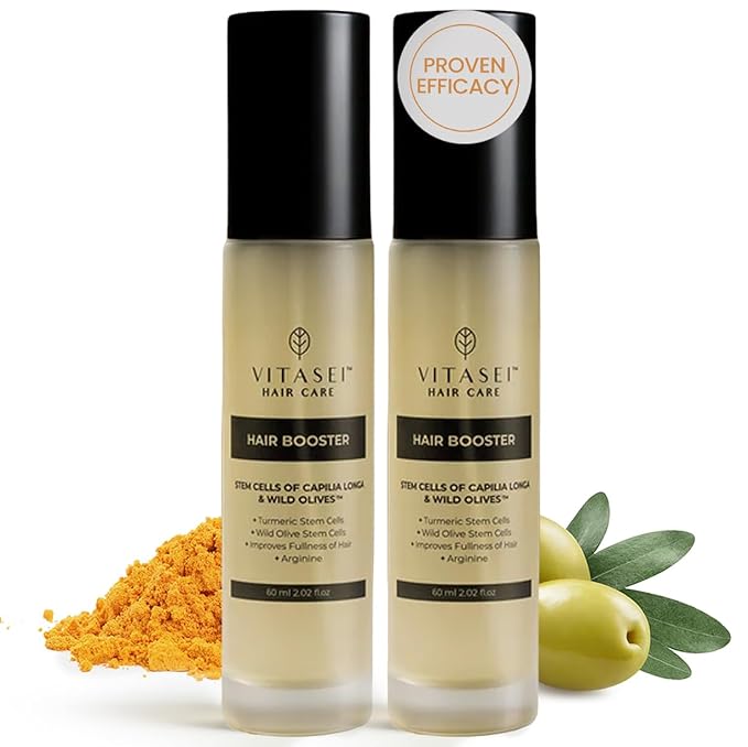 Vitasei Hair Booster 2 Fl Oz (2 Pack) – Revitalizing Serum with Capilia Longa, Wild Olive Stem Cells & Arginine – Peptide-Enriched Hair Tonic Supports Thicker, Stronger Hair – For Women & Men