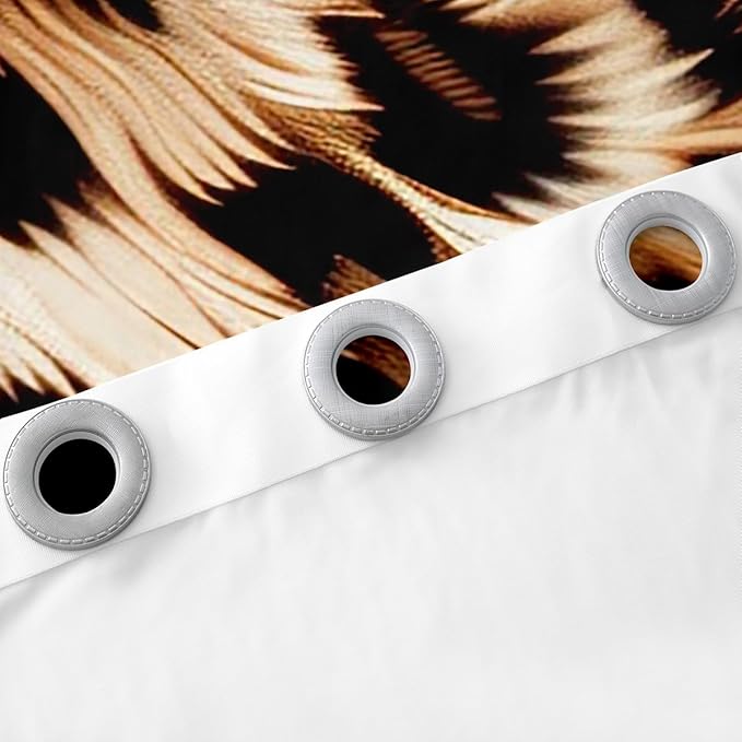Feelyou Leopard Cheetah Animal Print Window Drapes Kids Room Decor Boys Girls Wild Animal Print Window Treatments Leopard Fur Window Curtains Bedroom Living Room 42W X 90L,2 Panels