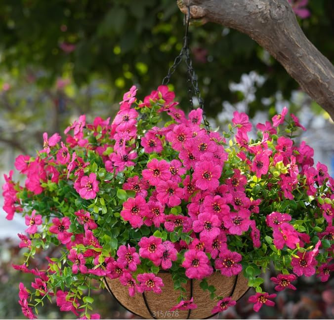 trytuny Artificial Flowers for Outdoor, UV Resistant Fake Silk Flowers, Realistic Faux Plants for Outside Indoor Porch Patio Window Box Planter Home Decor (14, Rosy)