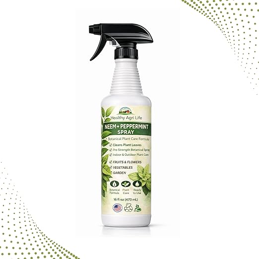 Neem & Peppermint Plant Spray for Garden, Vegetables & Indoor Plants – Botanical Leaf Care Mist, Supports Clean Healthy Leaves, Ready-to-Use Garden Spray for Fruits, Herbs & Houseplants