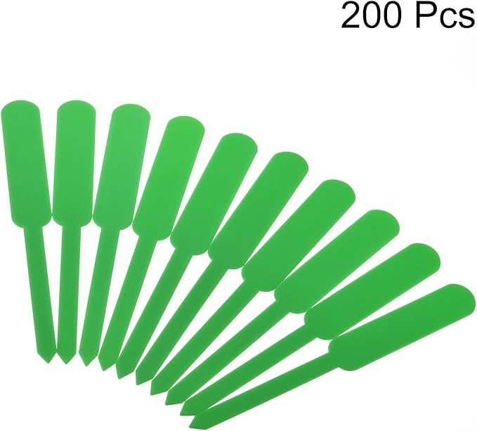 PATIKIL Plant Labels, 200Pcs PP Rectangle Marker Tags for Outdoor Indoor Garden, Green