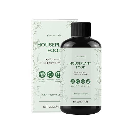 Plant Food for Houseplants - Indoor Plant Fertilizer, Growth Tonic | 120ml Natural Liquid Formula for Greenery Roots Hydroponic Garden Soil Booster Leaf Shine Care Herb Shrubs Blossom Support