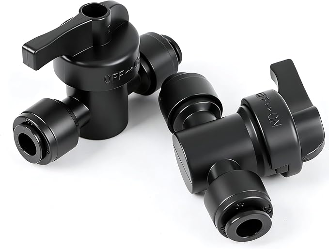 RedChili 12 PCS Quick Connect Drip Irrigation 1/4" Shut Off Valve Fitting, Universal In-line Shutoff Valves for 1/4-Inch Drip Tubing Leak Free Fittings for Sprinkler Irrigation System Connection