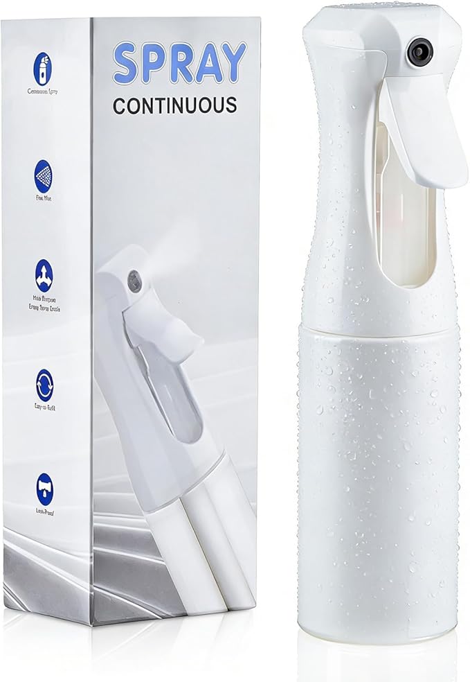 Continuous Spray Bottle, 6.8 OZ Hair Spray Bottles, Ultra-Fine Mister Spray Bottle for Hairstyling, Cleaning, Plants, Pets, Salons, and More (1 Pack)