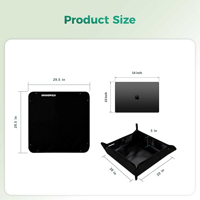 Large Plant Transplanting Mat - Thickened Waterproof Potting Mat, Succulent Gardening Mat, Portable Repotting Mat for Mess Control (PVC-Black29.5"x 29.5")
