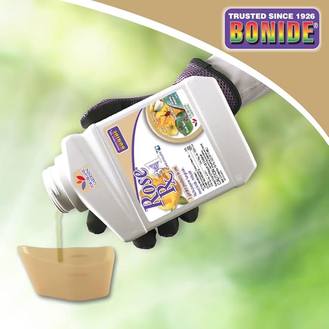 Bonide Rose Rx Multi-Purpose Fungicide, Insecticide and Miticide, 16 oz Concentrated Solution for Organic Gardening