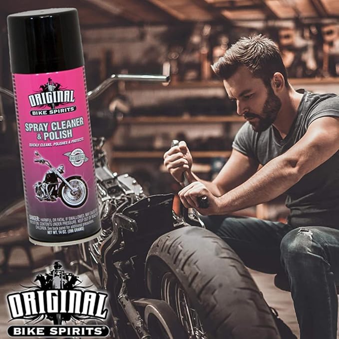 Original Bike Spirits Spray Cleaner and Polish - 14 oz (Case of 12) - 1039615 - Can to Make Any Vehicle Shine, Cleans, Polishes and Protects