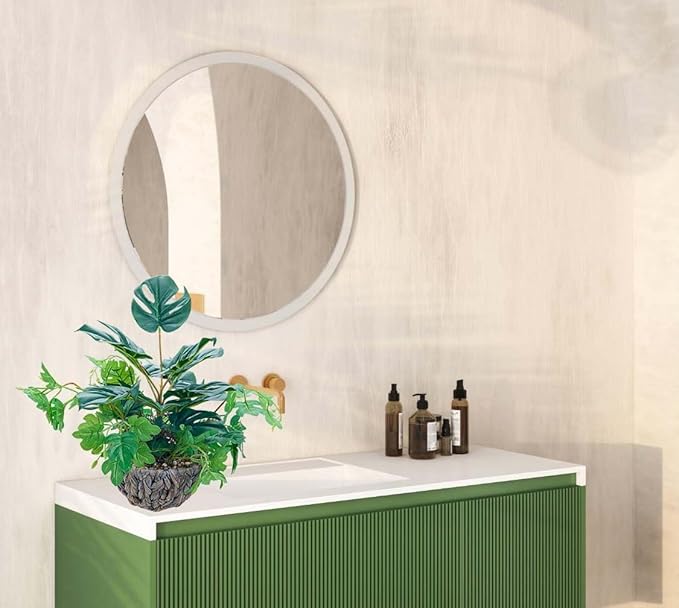 AlphaAcc 15.8" Artificial Monstera Plant in Rattan Woven Round Basket Planter Lifelike Fake Plants Decorative Artificial Plants Tropical Greenery for Kitchen Bathroom Bedroom Living Room Office Decor
