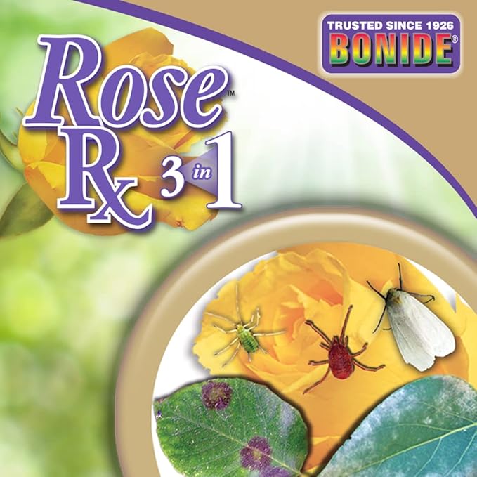 Bonide Rose Rx Multi-Purpose Fungicide, Insecticide and Miticide, 16 oz Concentrated Solution for Organic Gardening
