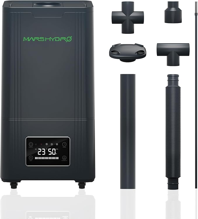 MARS HYDRO Plant Humidifier 15L,with Adjustable Humidity,Timer Function,Ultrasonic Precise and Silent Operation,No-Leak Seal for Grow Tent,Indoor Planting,Greenhouse,Bedroom